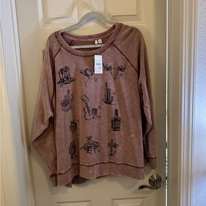 Wokens Western-Themed Brown Shirt